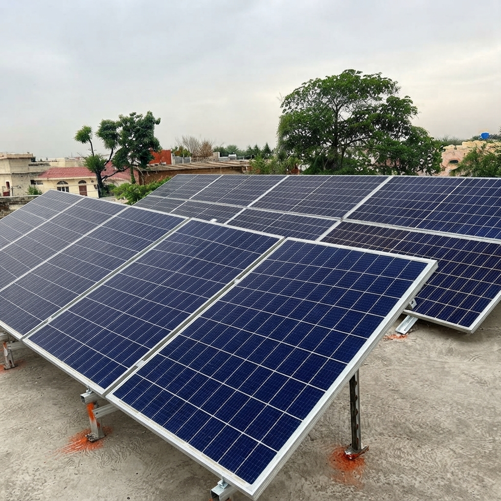 Off-grid solar power plant