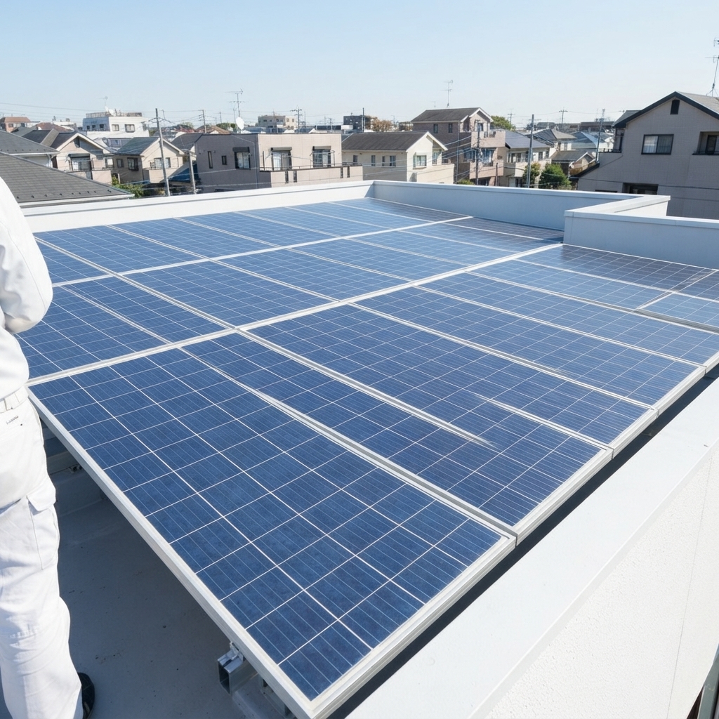 Industrial rooftop solar installation