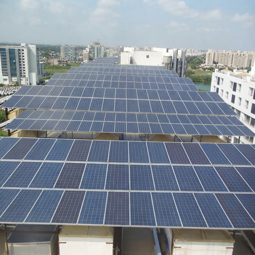 Large flat-roof solar installation