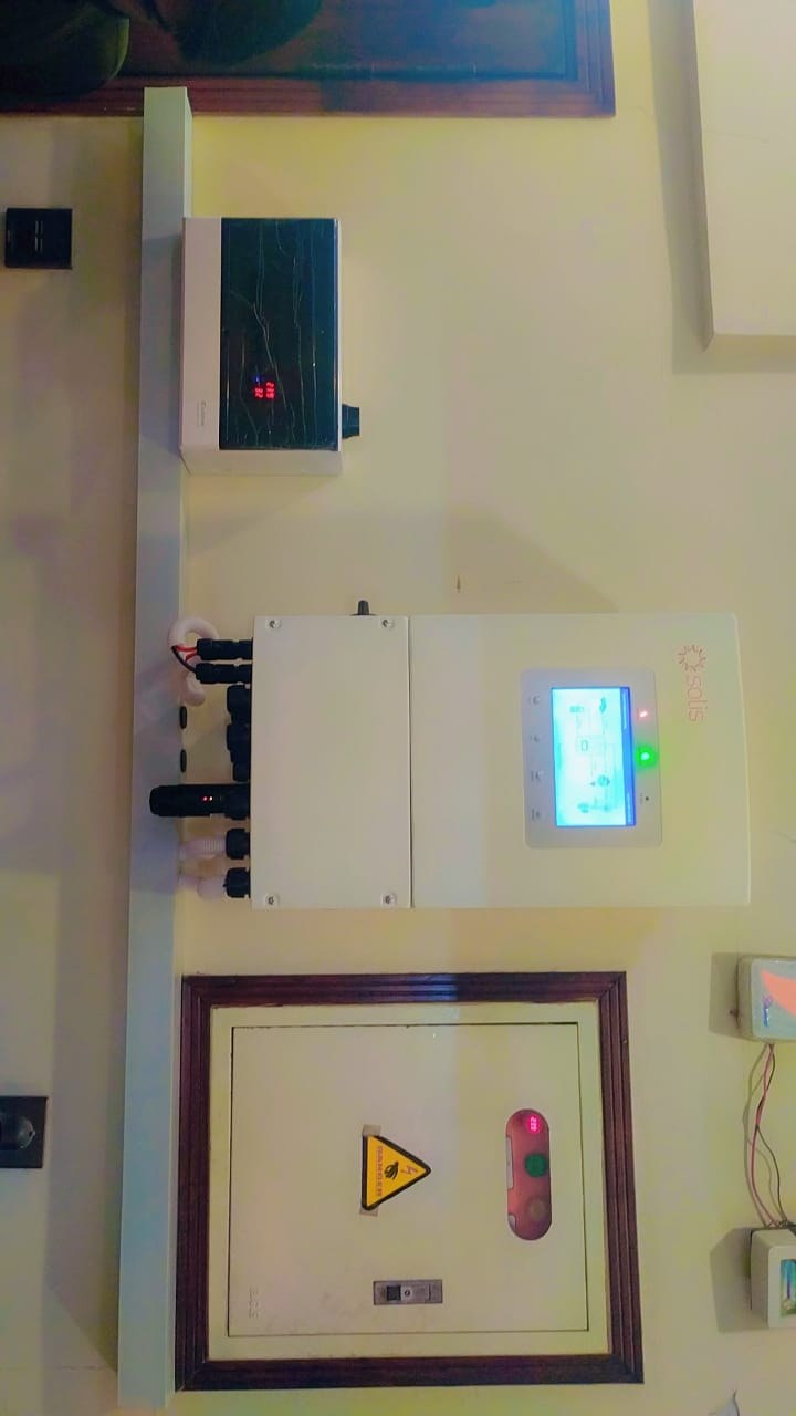 Solis inverter and distribution box — rotated view