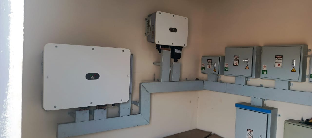 170kW on-grid solar system — inverter installation